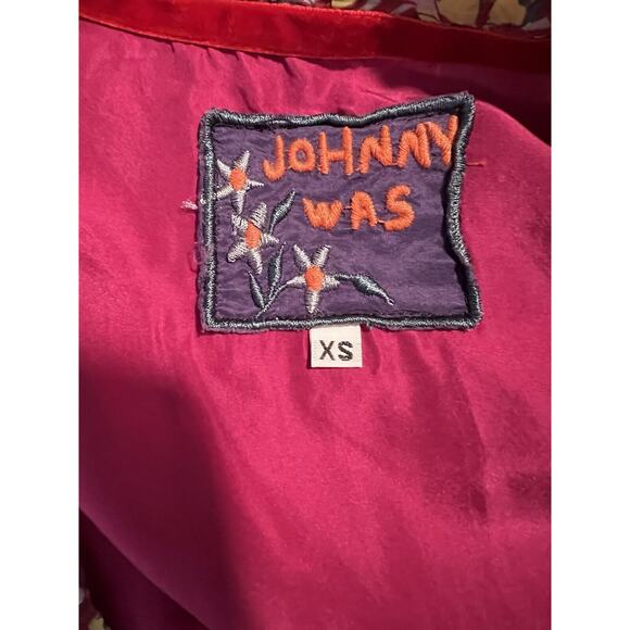 Johnny Was EUC Magenta Floral Embroidered Bohemian Button Tunic Top Shirt XS - Picture 9 of 10